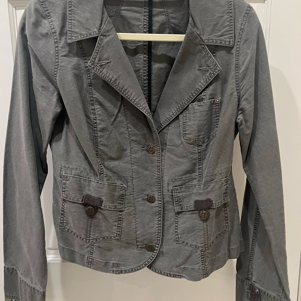 Women's Gray Button-Up Jacket
